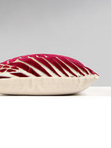 Scalamandre Plumes / Velvet 14 X 22 - Cerise / Beige Decorative Pillow