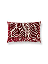 Scalamandre Plumes / Velvet 14 X 22 - Cerise / Beige Decorative Pillow