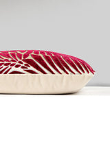 Scalamandre Plumes / Velvet 22 X 22 - Cerise / Beige Decorative Pillow
