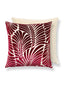 Scalamandre Plumes / Velvet 22 X 22 - Cerise / Beige Decorative Pillow