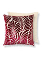 Scalamandre Plumes / Velvet 22 X 22 - Cerise / Beige Decorative Pillow