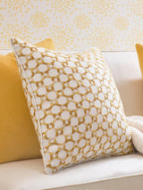 Scalamandre Island Trellis 22 X 22 - Yellow Decorative Pillow