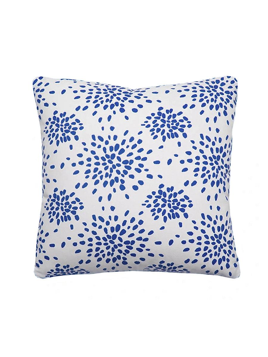 Scalamandre Fireworks 22 X 22 - Blue On White Decorative Pillow