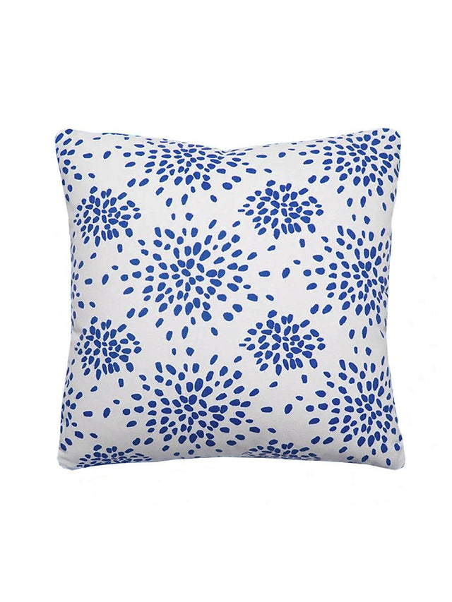 Scalamandre Fireworks 22 X 22 - Blue On White Decorative Pillow