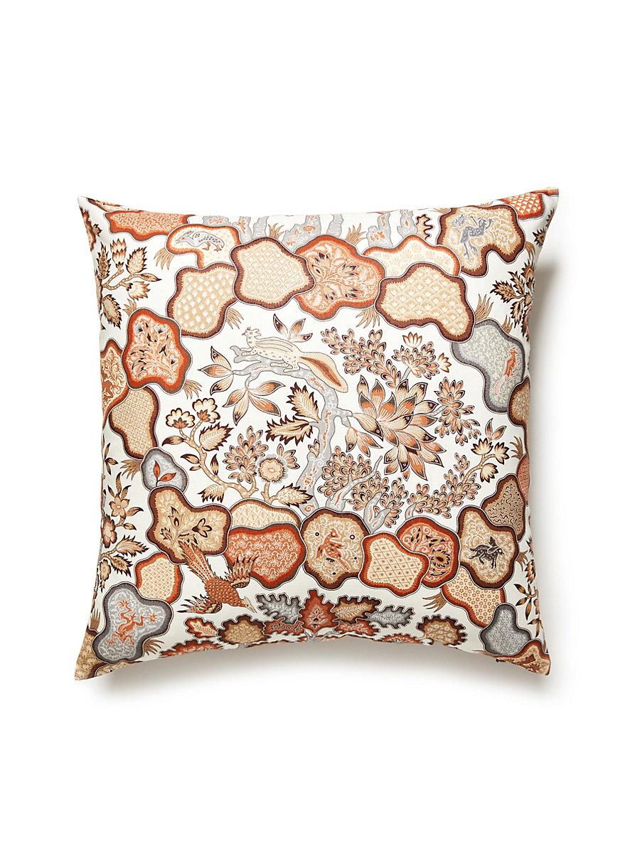 Scalamandre Ziba 22 X 22 - Cognac Decorative Pillow