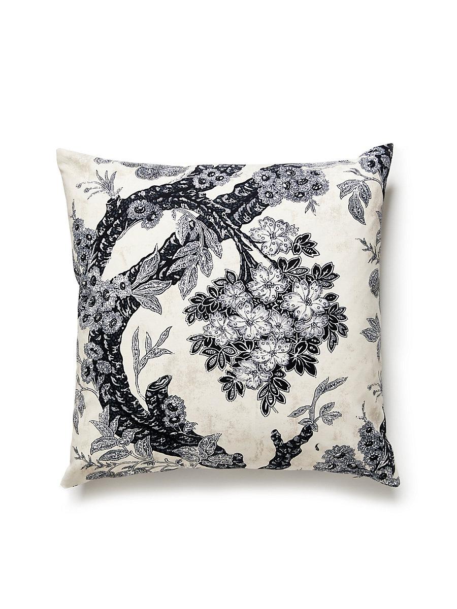 Scalamandre Summerhouse Hill 22 X 22 - Charcoal Decorative Pillow