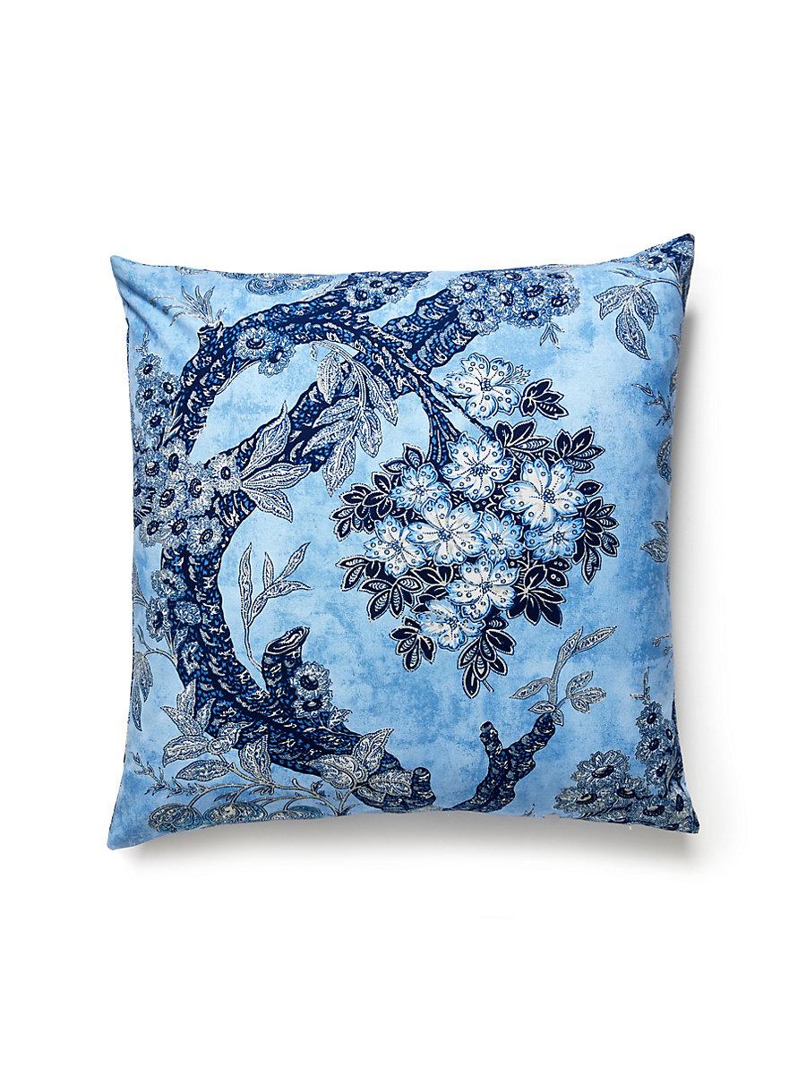 Scalamandre Summerhouse Hill 22 X 22 - Blues Decorative Pillow