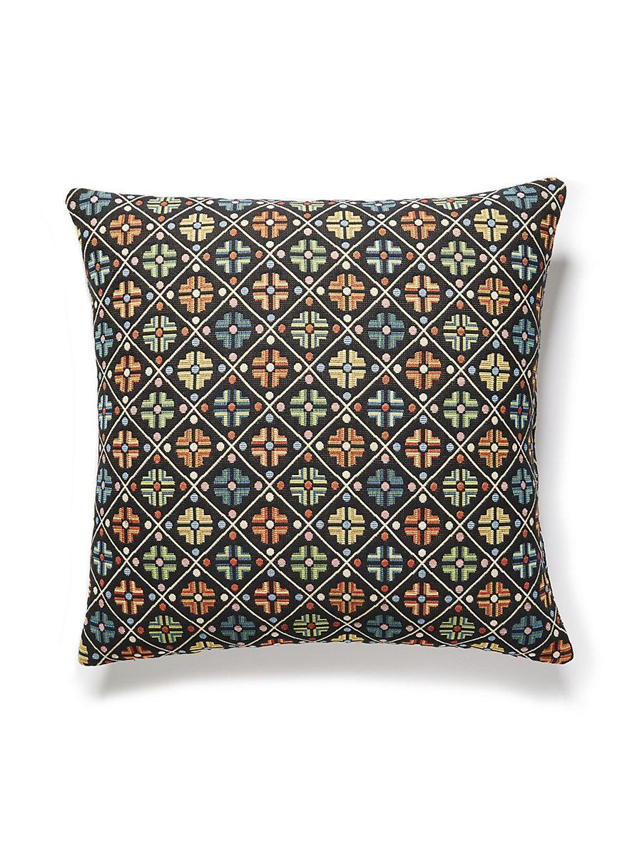 Scalamandre Kirov 22 X 22 - Multi / Black Decorative Pillow