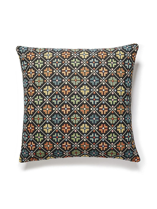 Scalamandre Kirov 22 X 22 - Multi / Black Decorative Pillow