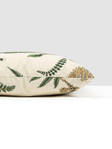 Scalamandre Elsie De Wolfe Outdoor 22 X 22 - Greens On Off-White Decorative Pillow