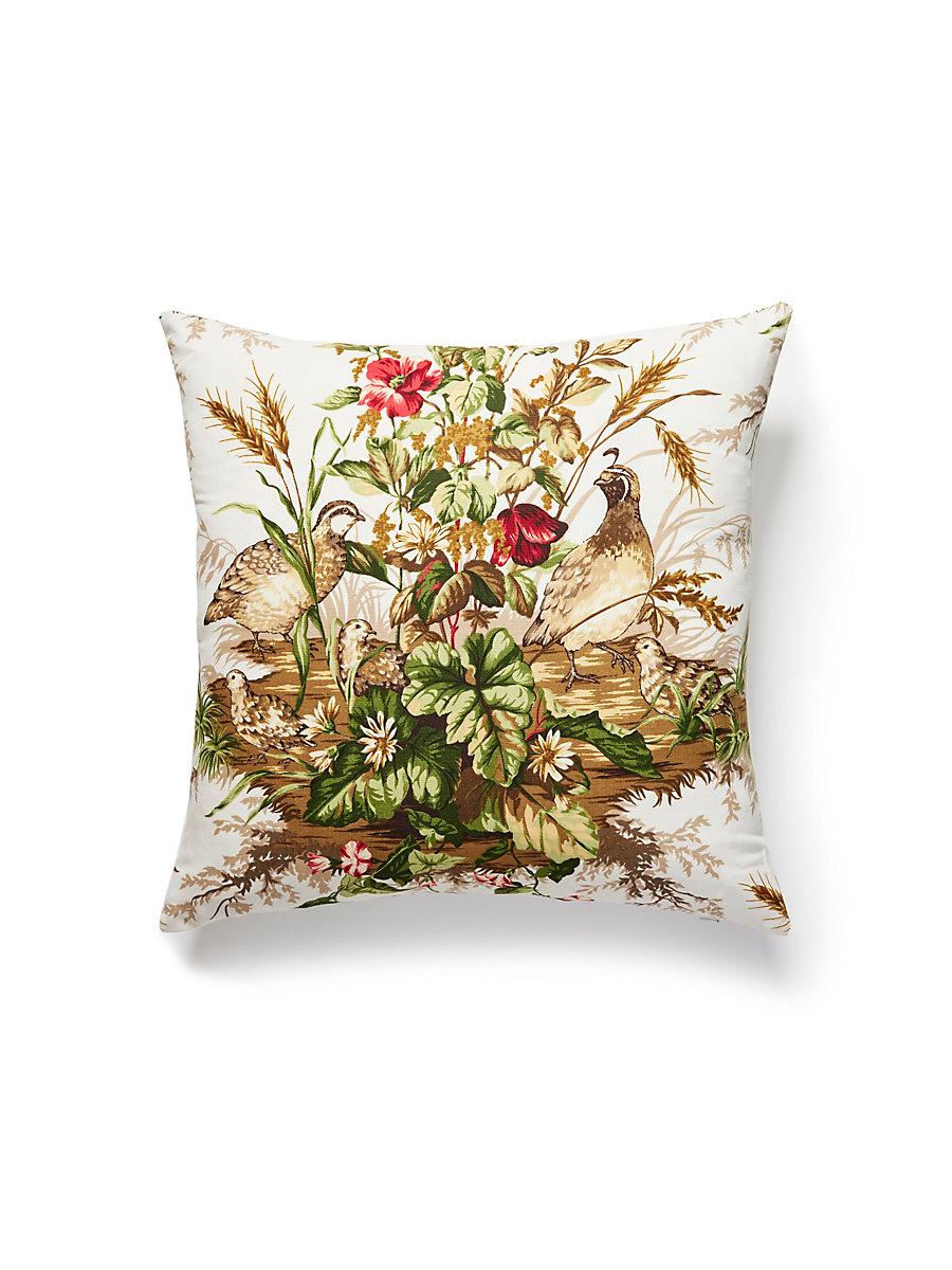 Scalamandre Edwin'S Covey 22 X 22 - Multi On White Decorative Pillow