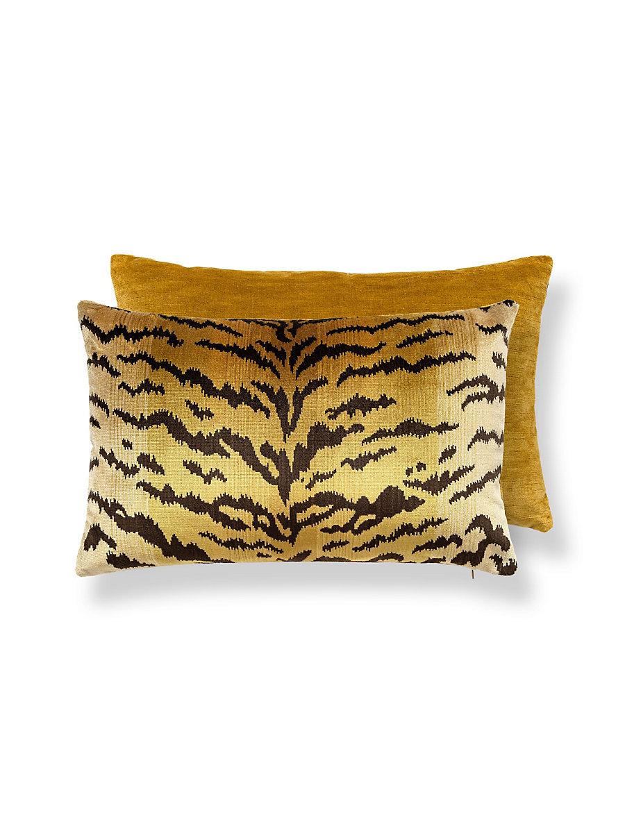 Scalamandre Tigre Silk Lumbar 22 X 14Ivory,Gold&Black/Gilt Pillow