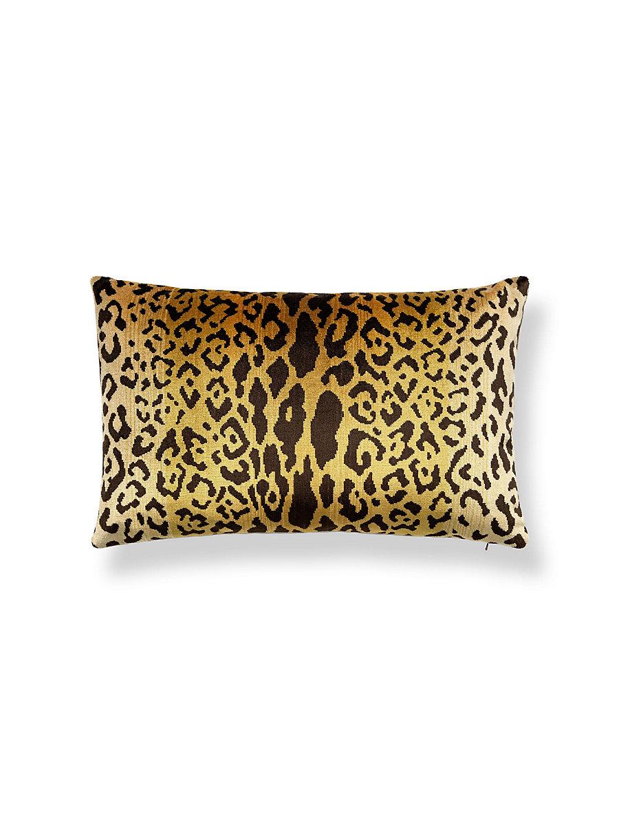 Scalamandre Leopardo / Velvet 22 X 14 - Gold & Black / Beige Decorative Pillow
