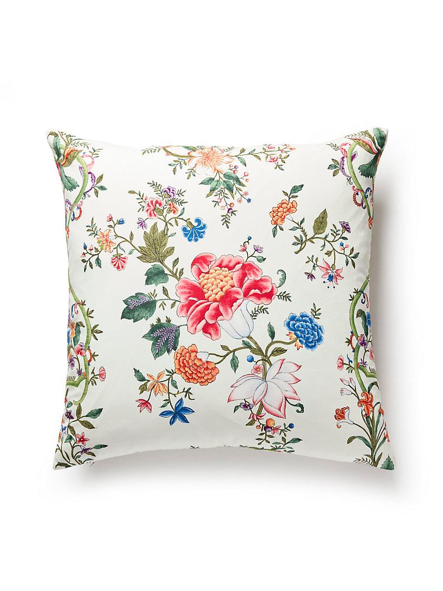 Scalamandre Camellia Trellis 22 X 22 - Cream Multi Decorative Pillow