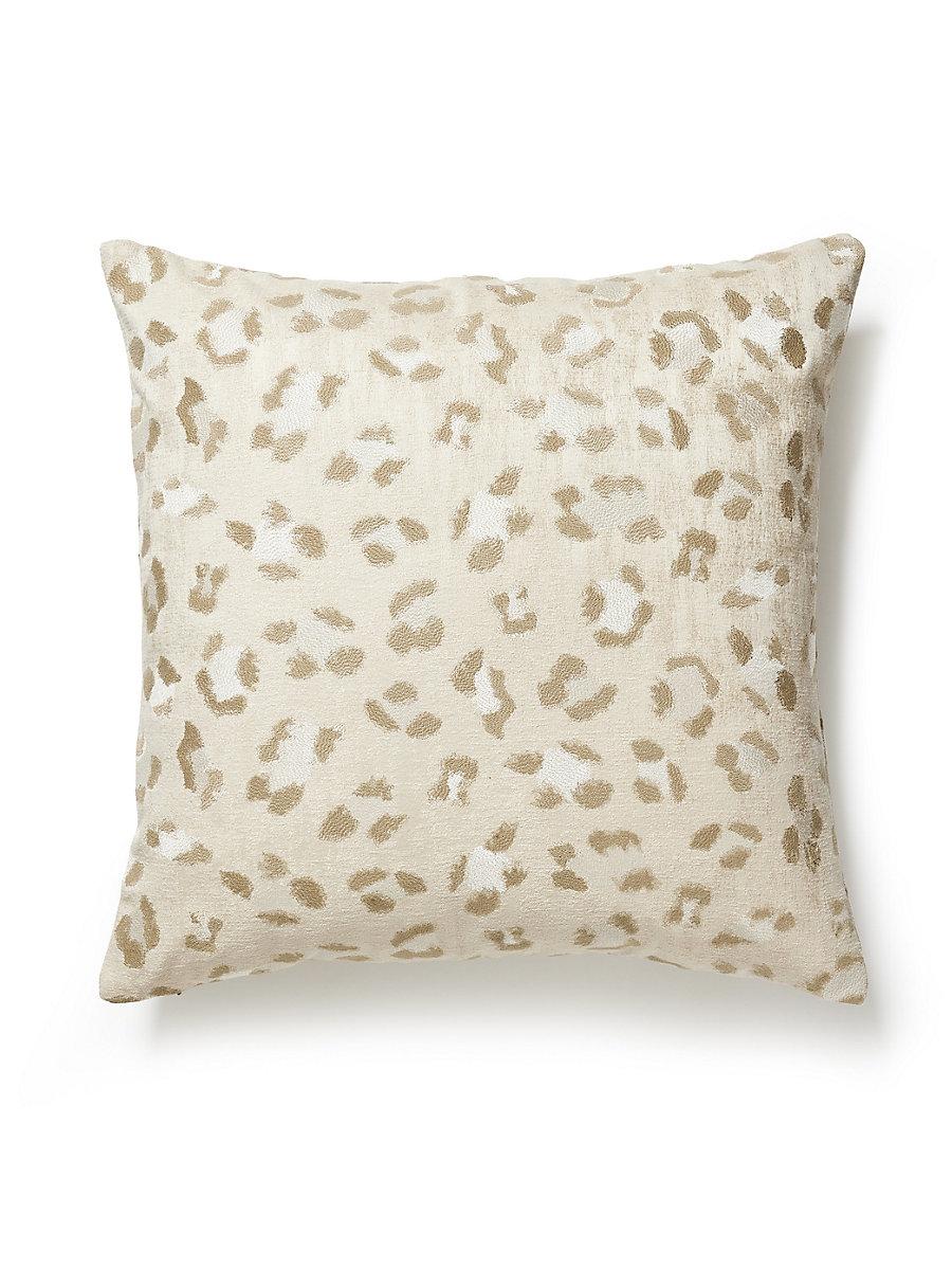 Scalamandre Broderie Leopard 22 X 22 - Camel On Cream Decorative Pillow