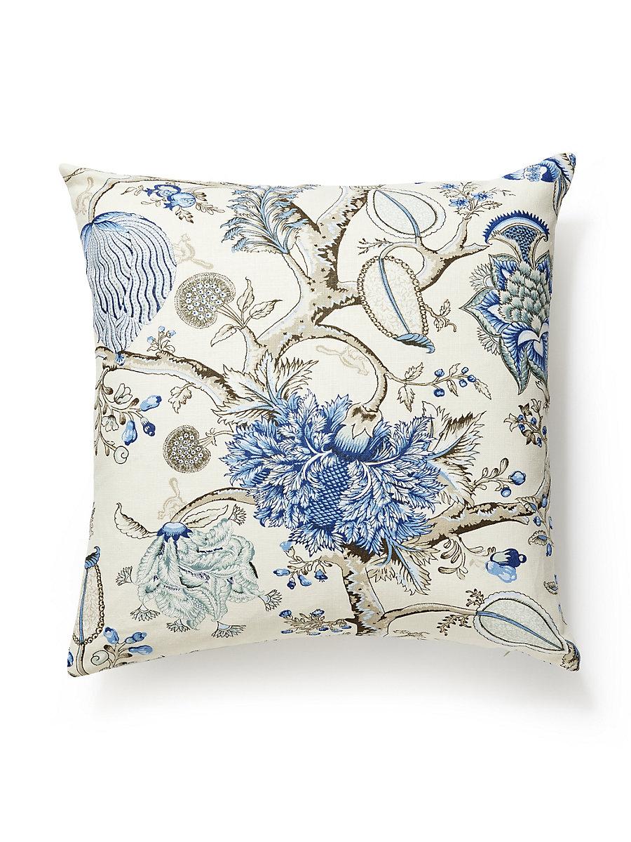 Scalamandre Pondicherry Linen Print 24 X 24 - Delft Decorative Pillow