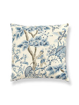 Scalamandre Kelmescott / Aurora 22 X 22 - Porcelain / Navy Decorative Pillow