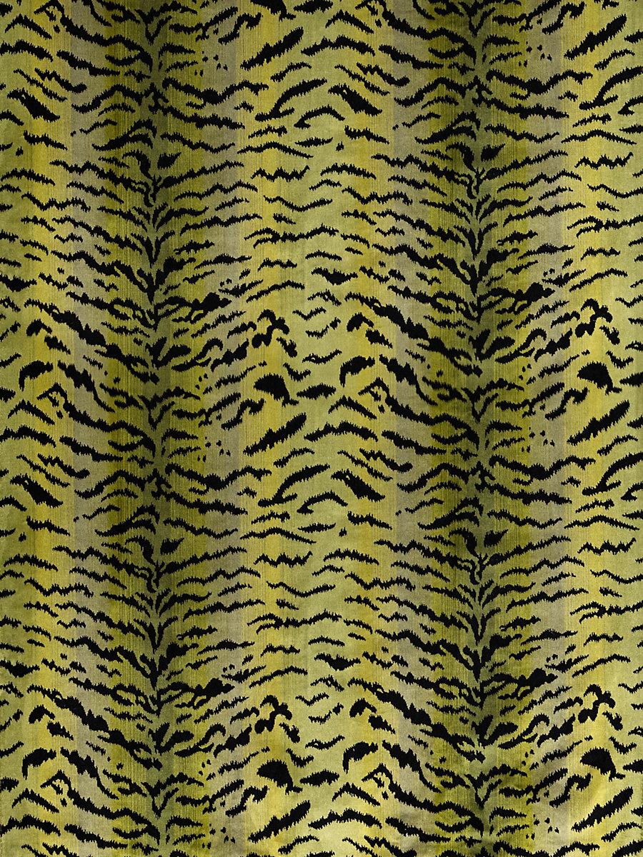 Scalamandre Tigre | Silk Greens & Black Fabric