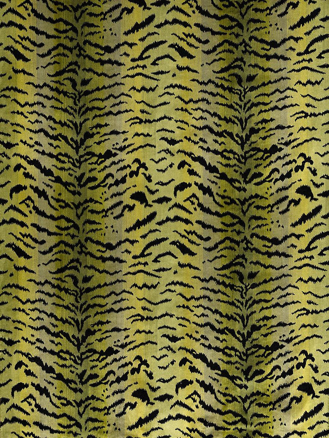 Scalamandre Tigre | Silk Greens & Black Fabric