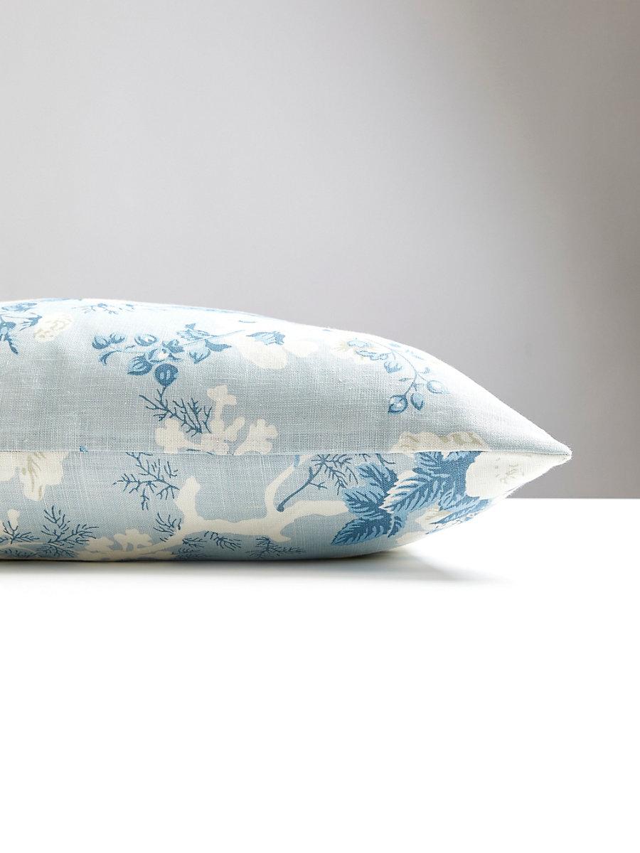 Scalamandre Ascot Linen Print 22 X 22 - Sky Decorative Pillow