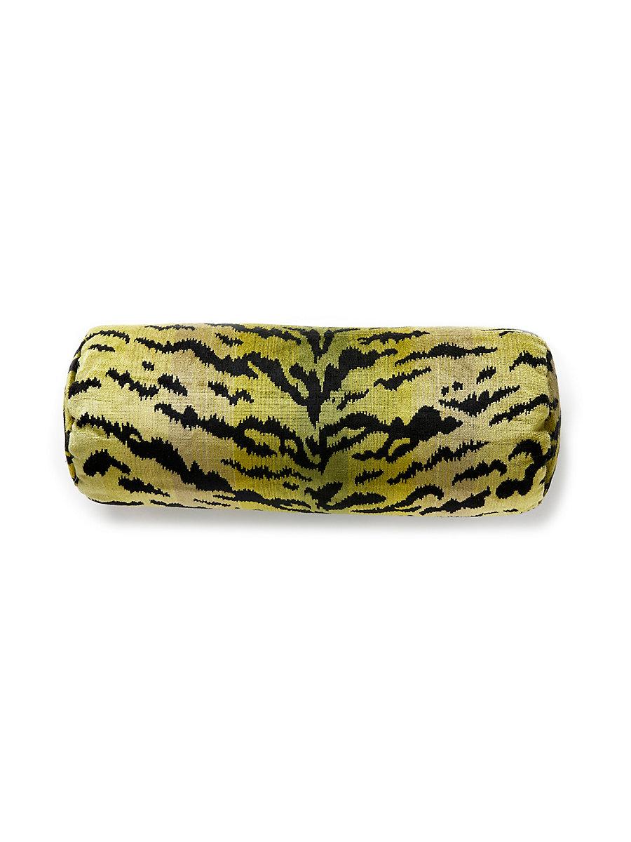 Scalamandre Tigre | Silk 21 X 7 - Greens & Black Decorative Pillow