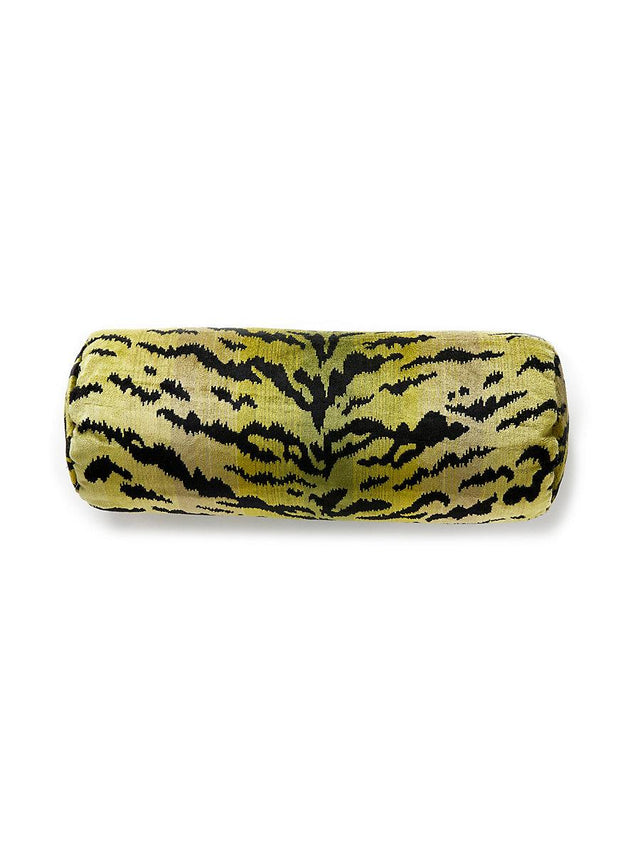 Scalamandre Tigre | Silk 21 X 7 - Greens & Black Decorative Pillow
