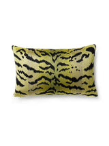 Scalamandre Tigre | Silk 14 X 22 - Greens & Black Decorative Pillow