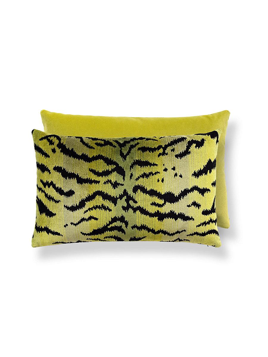Scalamandre Tigre/Velvet 22 X 14 - Greens & Black / Chartreuse Decorative Pillow