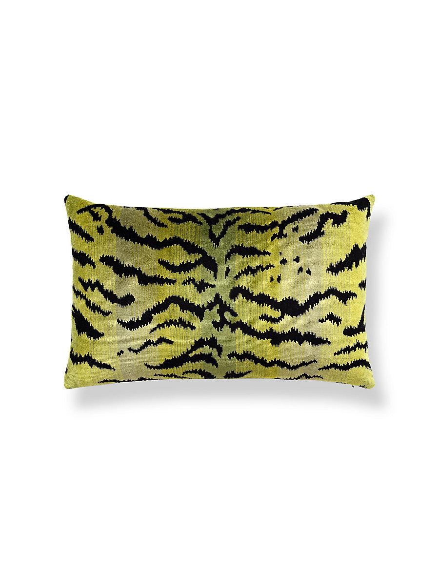 Scalamandre Tigre/Velvet 22 X 14 - Greens & Black / Chartreuse Decorative Pillow