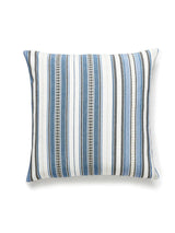 Scalamandre Nile Stripe 22 X 22 - Blue Jay Decorative Pillow