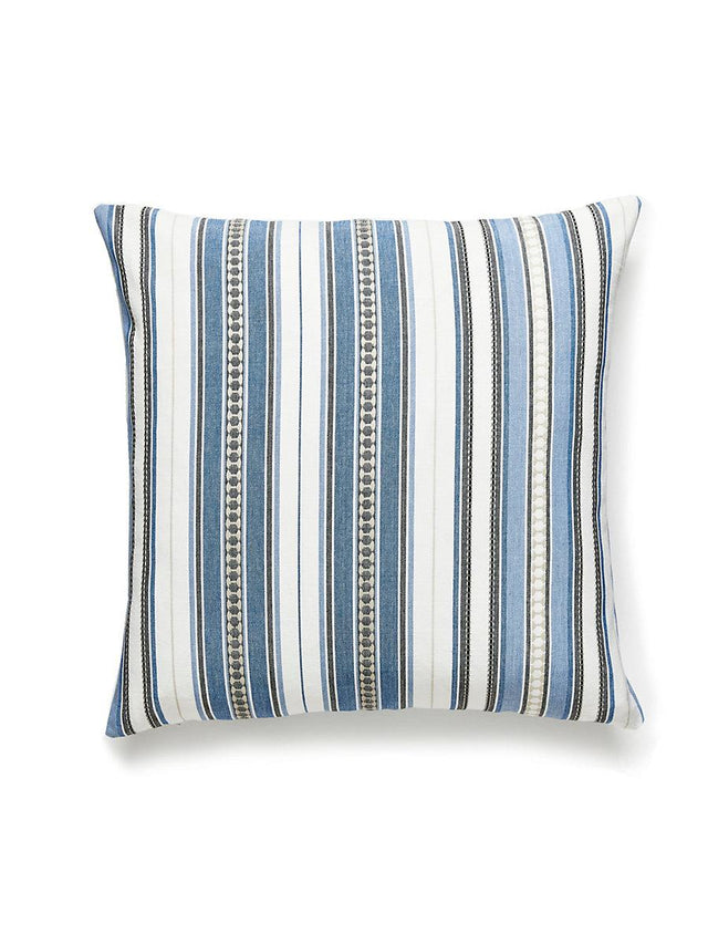 Scalamandre Nile Stripe 22 X 22 - Blue Jay Decorative Pillow