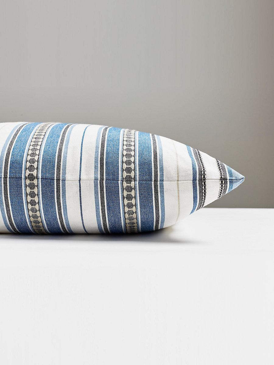 Scalamandre Nile Stripe 22 X 22 - Blue Jay Decorative Pillow