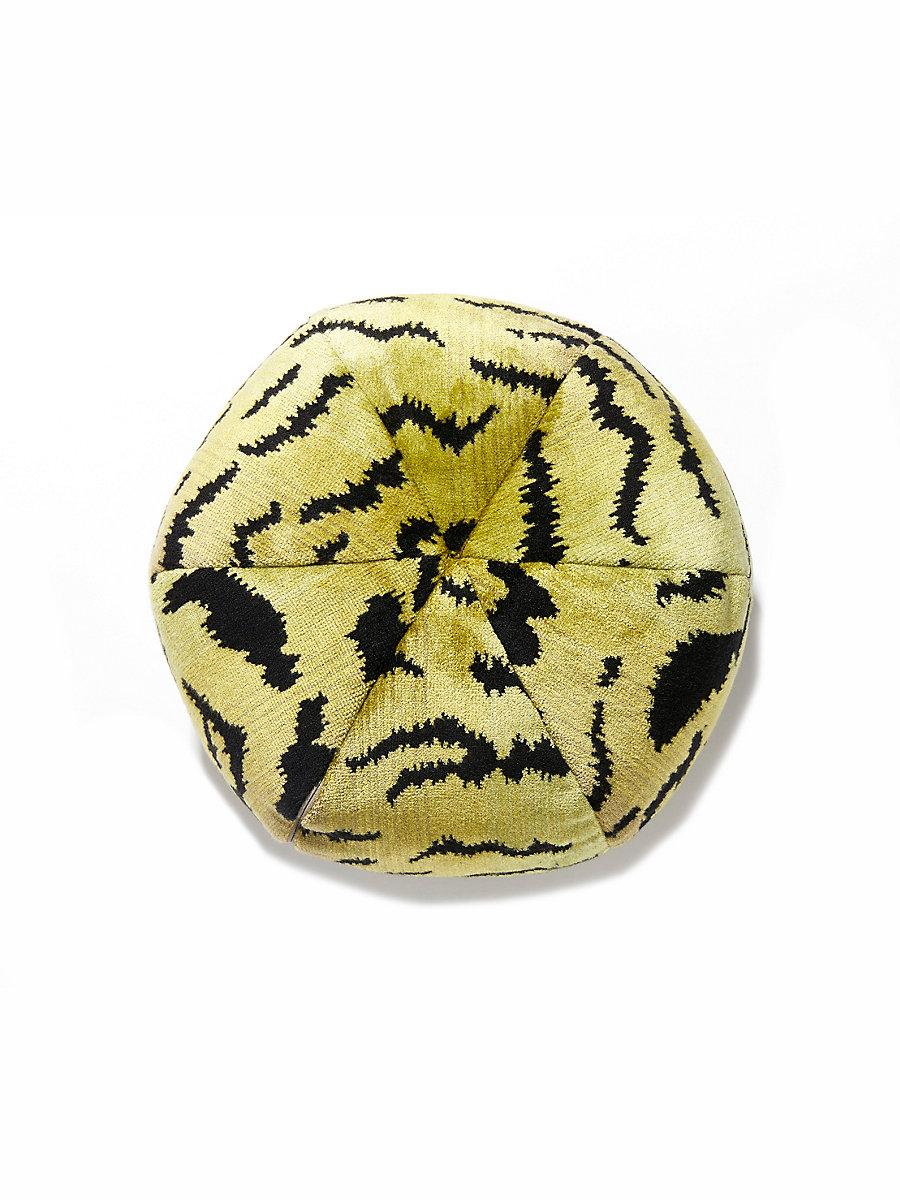 Scalamandre Tigre | Silk 12 Dia - Greens & Black Decorative Pillow