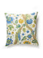 Scalamandre Fleurs Tropicales 22 X 22 - Blue And Gold Decorative Pillow