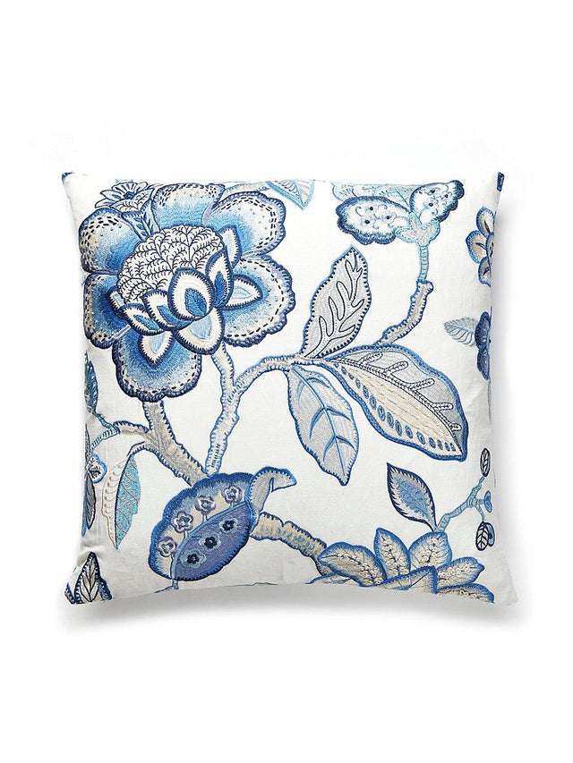 Scalamandre Coromandel Embroidery 22 X 22 - Porcelain Decorative Pillow