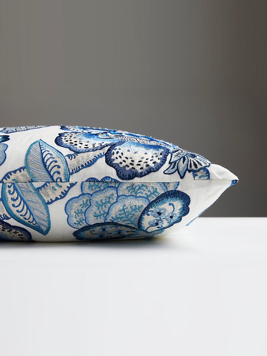 Scalamandre Coromandel Embroidery 22 X 22 - Porcelain Decorative Pillow