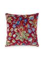 Scalamandre Millefleur Velvet 22 X 22 - Ruby Cobalt Decorative Pillow