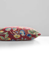 Scalamandre Millefleur Velvet 22 X 22 - Ruby Cobalt Decorative Pillow