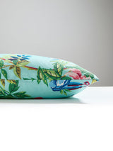 Scalamandre Shantung Garden 24 X 24 - Aquamarine Decorative Pillow