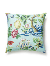 Scalamandre Shantung Garden 24 X 24 - Aquamarine Decorative Pillow