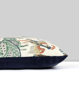 Scalamandre Kelmescott / Aurora 22 X 22 - Leaf On Ivory / Navy Decorative Pillow