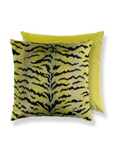 Scalamandre Tigre/Velvet 22 X 22 - Greens & Black / Chartreuse Decorative Pillow