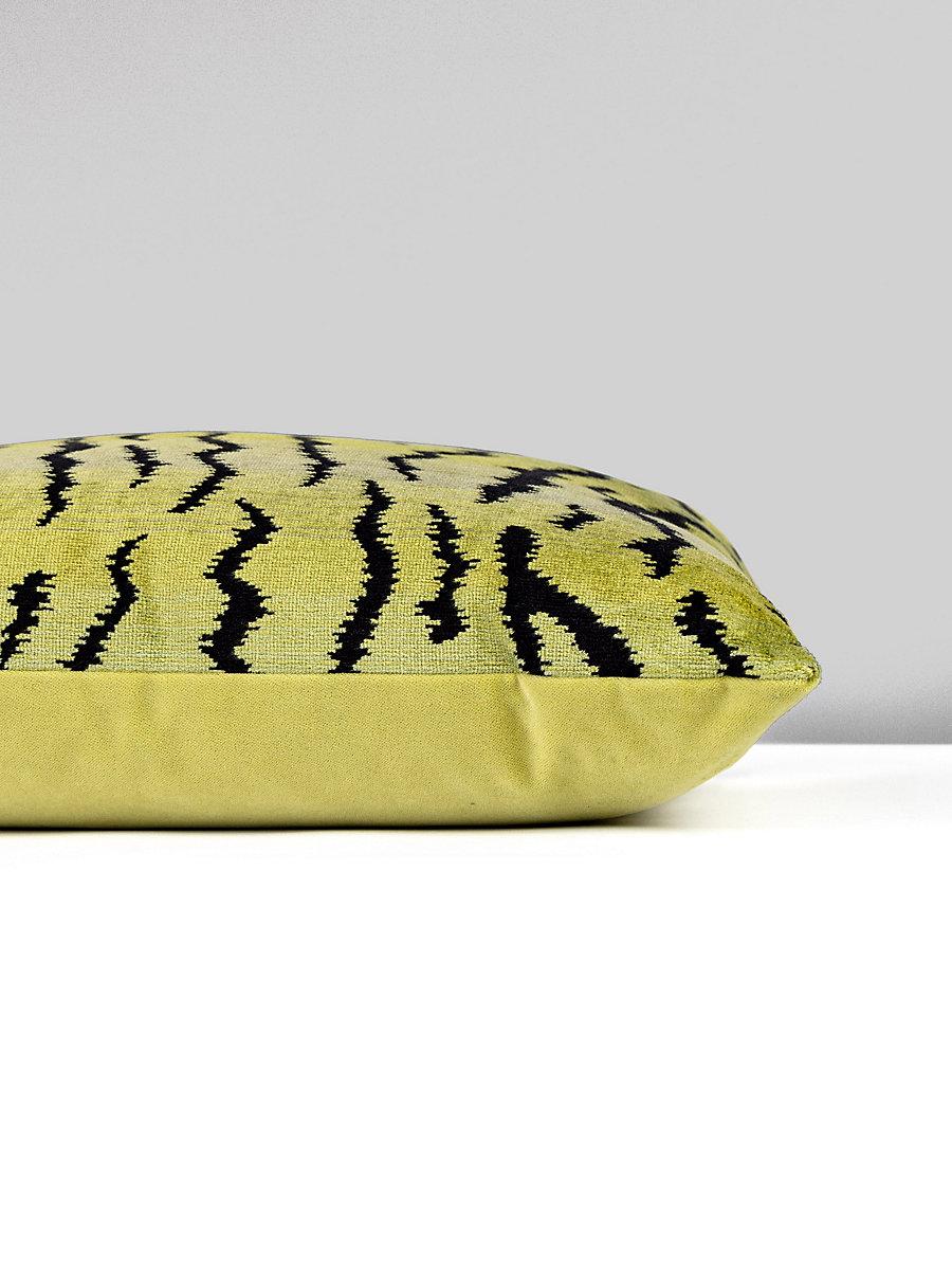 Scalamandre Tigre/Velvet 22 X 22 - Greens & Black / Chartreuse Decorative Pillow
