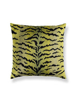 Scalamandre Tigre/Velvet 22 X 22 - Greens & Black / Chartreuse Decorative Pillow