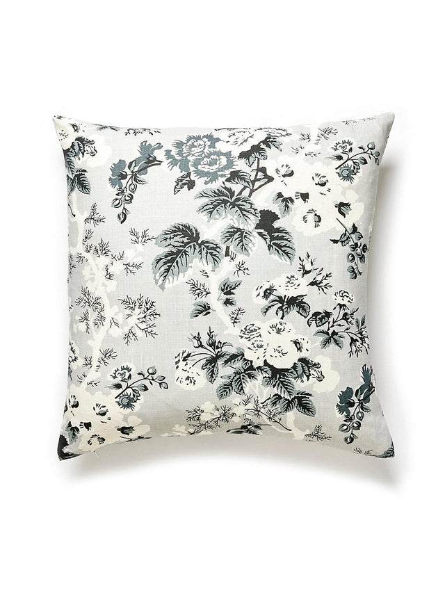 Scalamandre Ascot Linen Print 22 X 22 - French Grey Decorative Pillow
