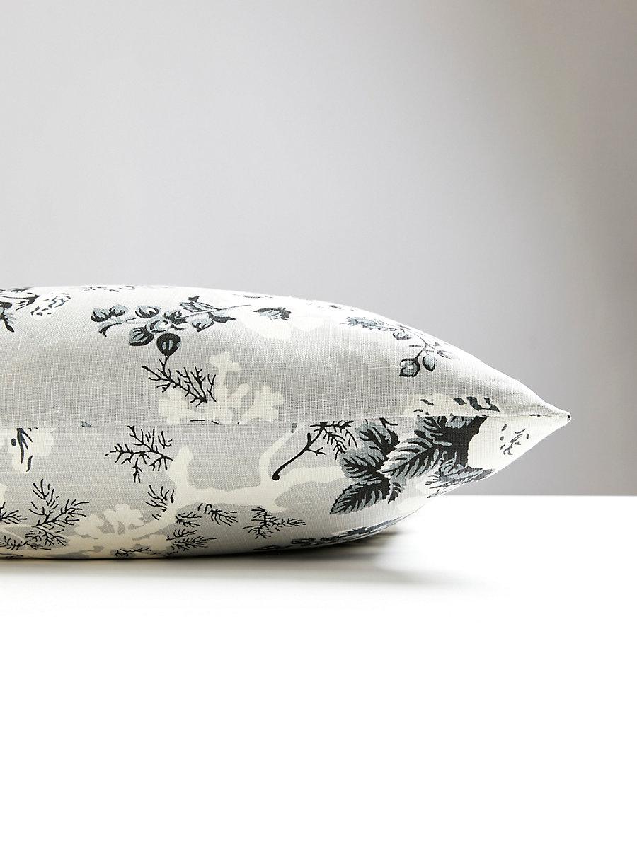 Scalamandre Ascot Linen Print 22 X 22 - French Grey Decorative Pillow