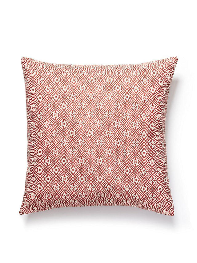 Scalamandre Cape May Outdoor 22 X 22 - Cherry Decorative Pillow