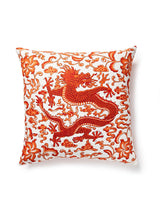 Scalamandre Chi'En Dragon 22 X 22 - Persimmon Decorative Pillow