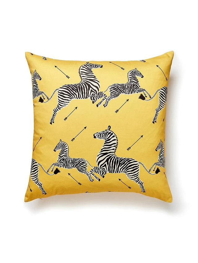 Scalamandre Zebras Petite 22 X 22 - Yellow Decorative Pillow