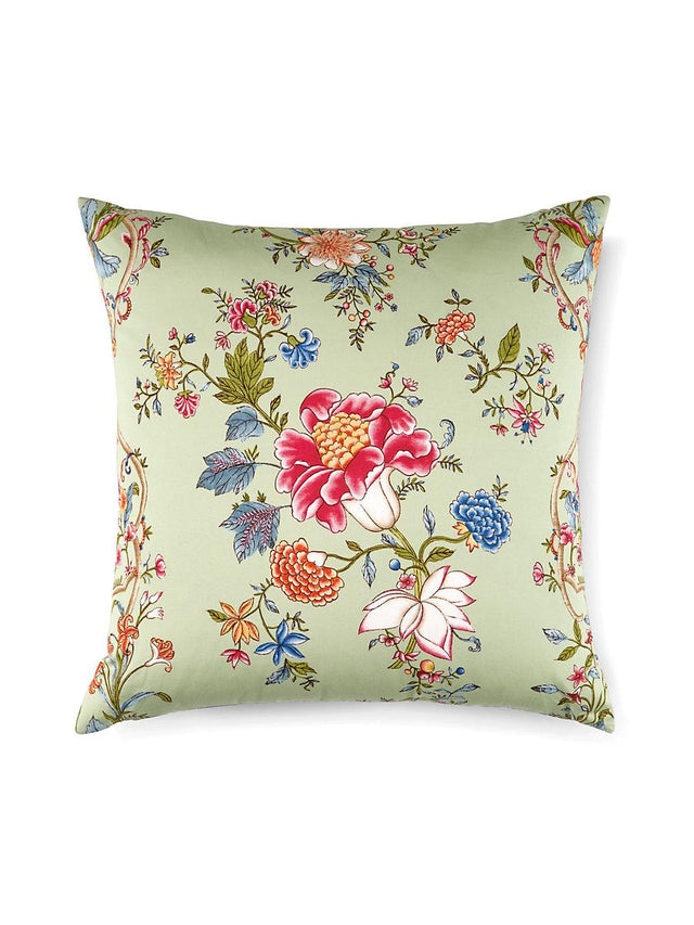 Scalamandre Camellia Trellis 22 X 22 - Seafoam Posey Decorative Pillow